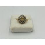 9ct gold white stone cocktail ring