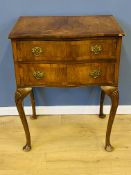 Early 20th century walnut serpentine side table