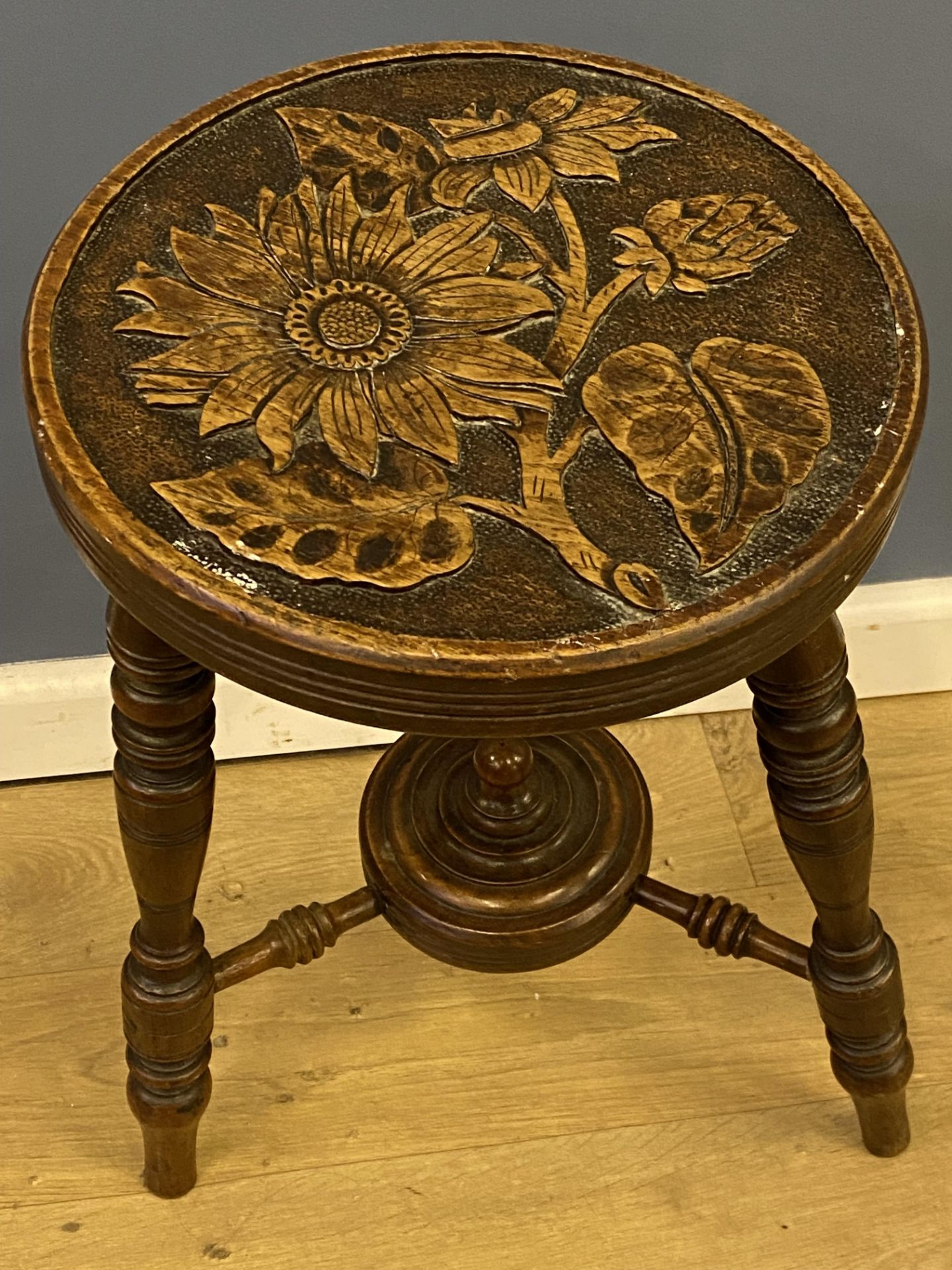 Carved Edwardian stool - Image 5 of 6