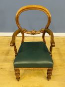 Victorian mahogany balloon back childs chair