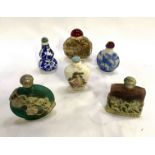 Group of six Chinese snuff bottles