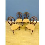 Four walnut balloon back chairs