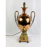 Georgian copper and brass samovar lamp