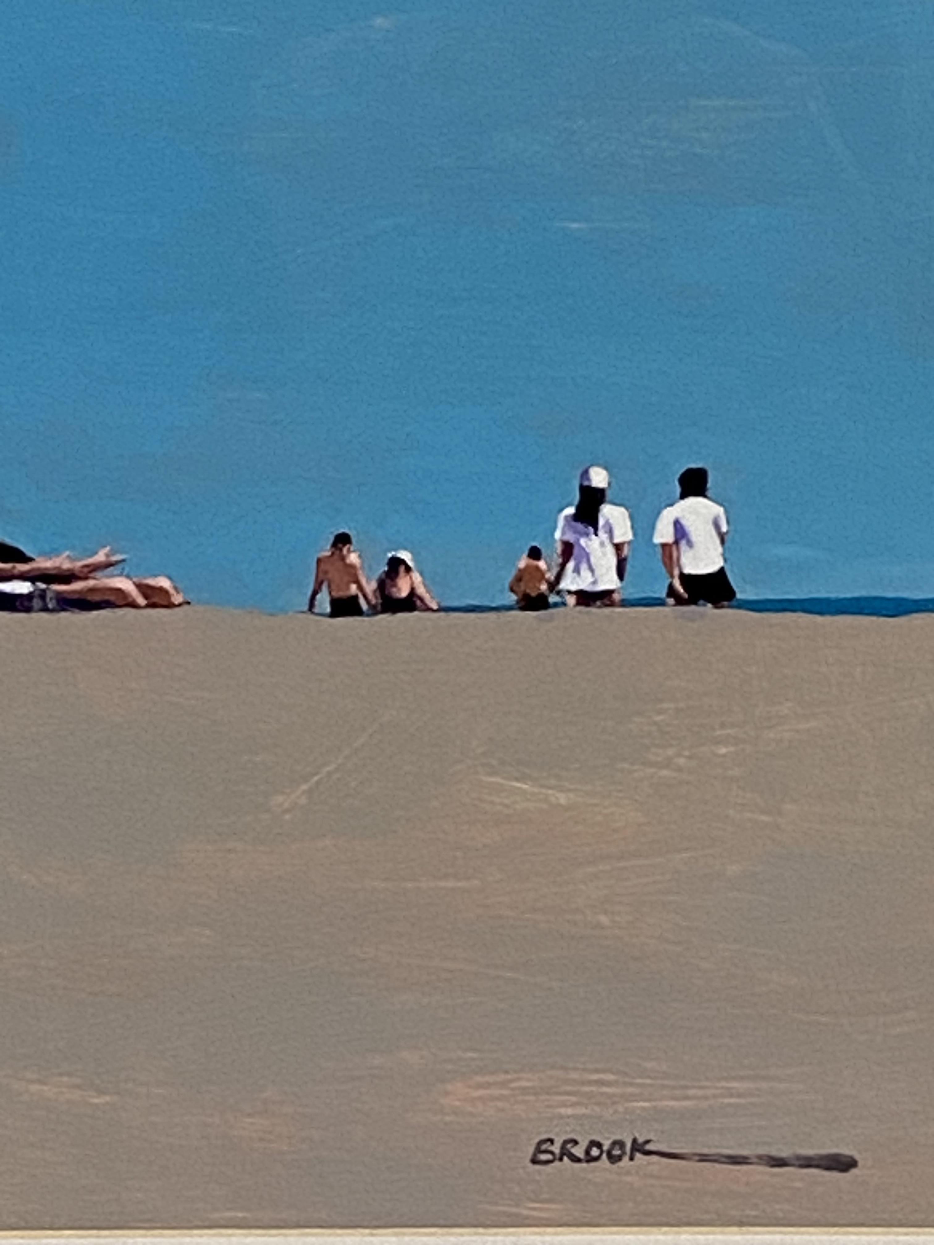 Oil on board of a beach scene, signed Brook - Image 4 of 4