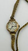 Lenroc 9ct gold cased manual wind wrist watch