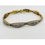 18ct gold, diamond and sapphire bracelet