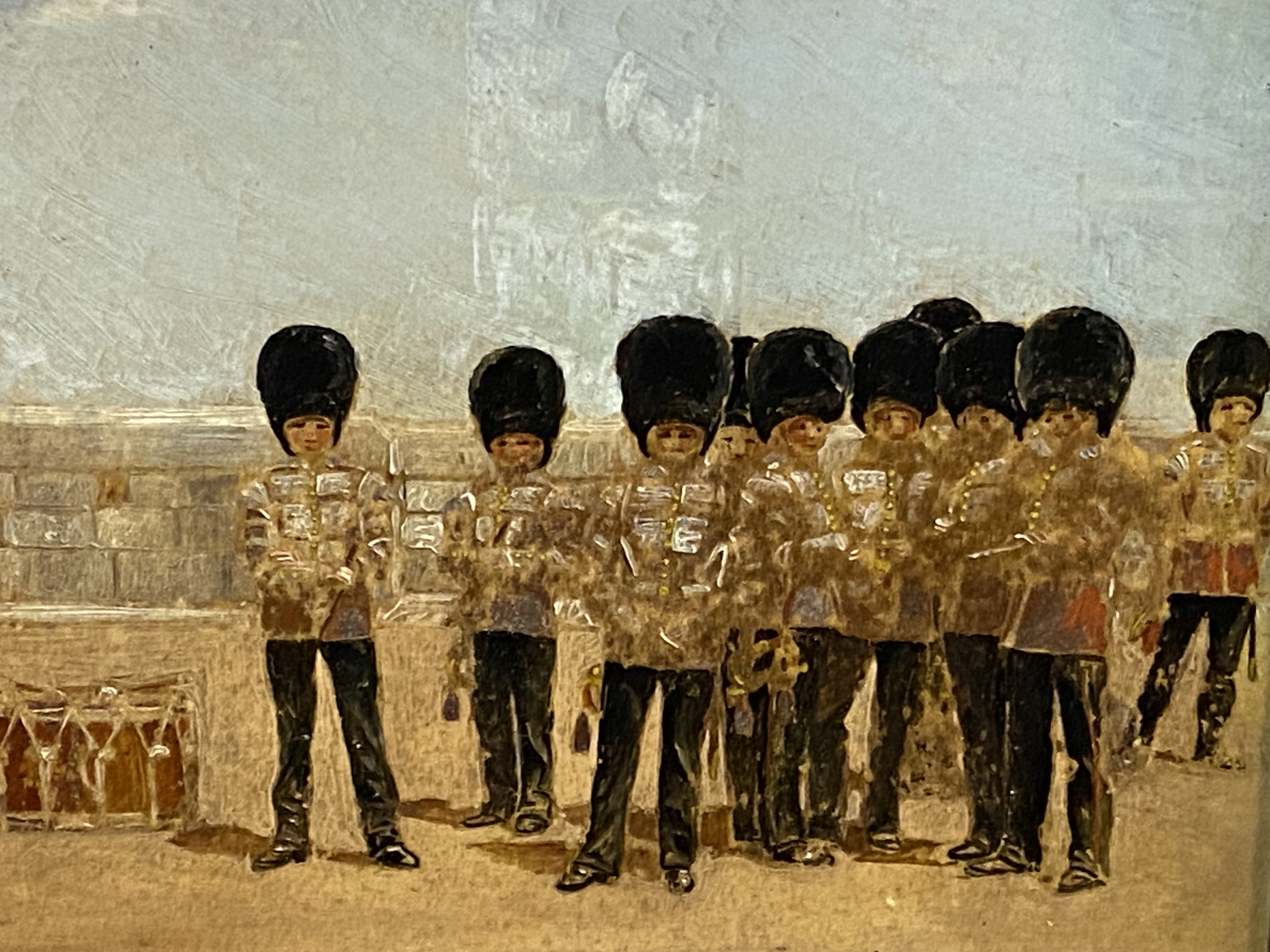 Two framed oil on panels of the Band of the Guards - Image 5 of 5