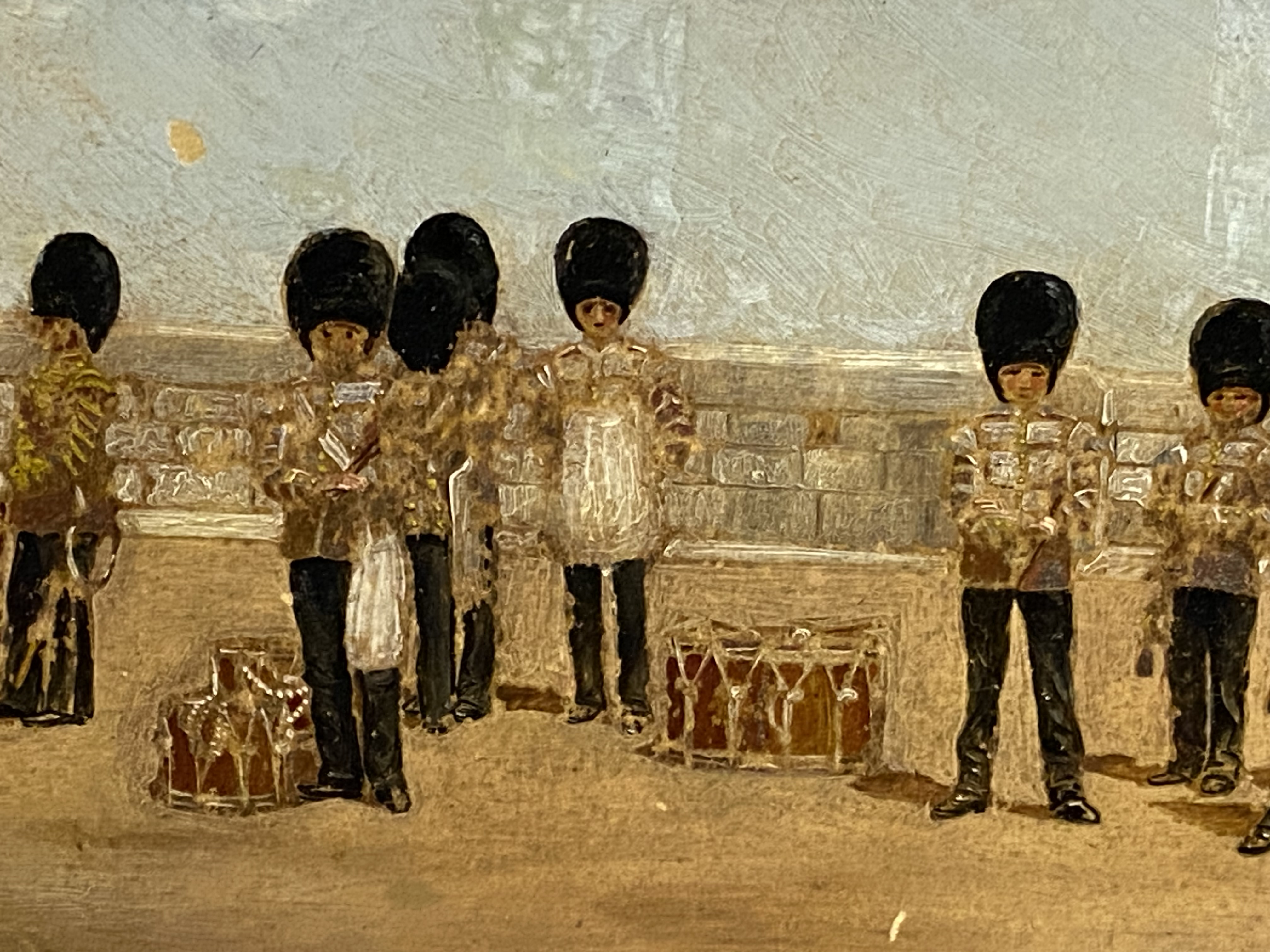 Two framed oil on panels of the Band of the Guards - Image 4 of 5