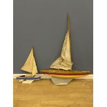 Two model sailing boats