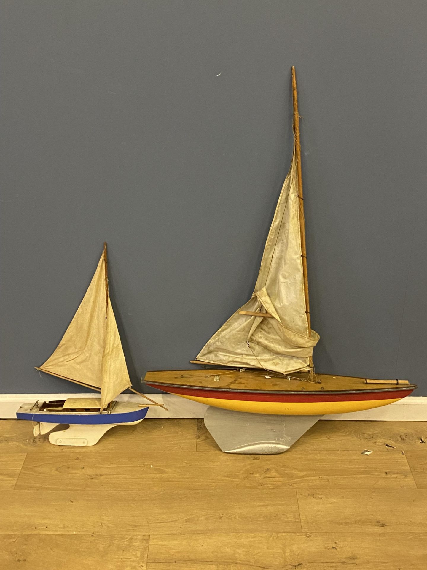 Two model sailing boats