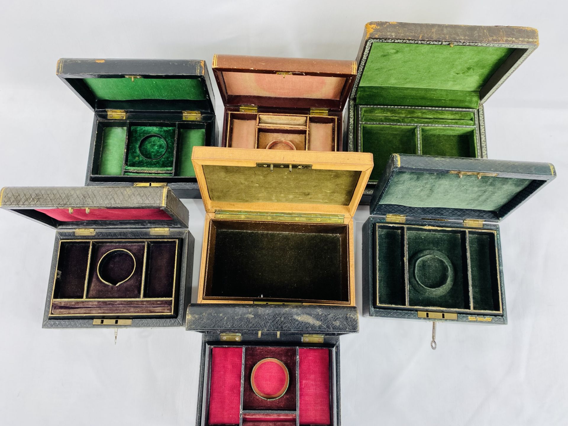 Seven leather jewellery boxes - Image 2 of 3
