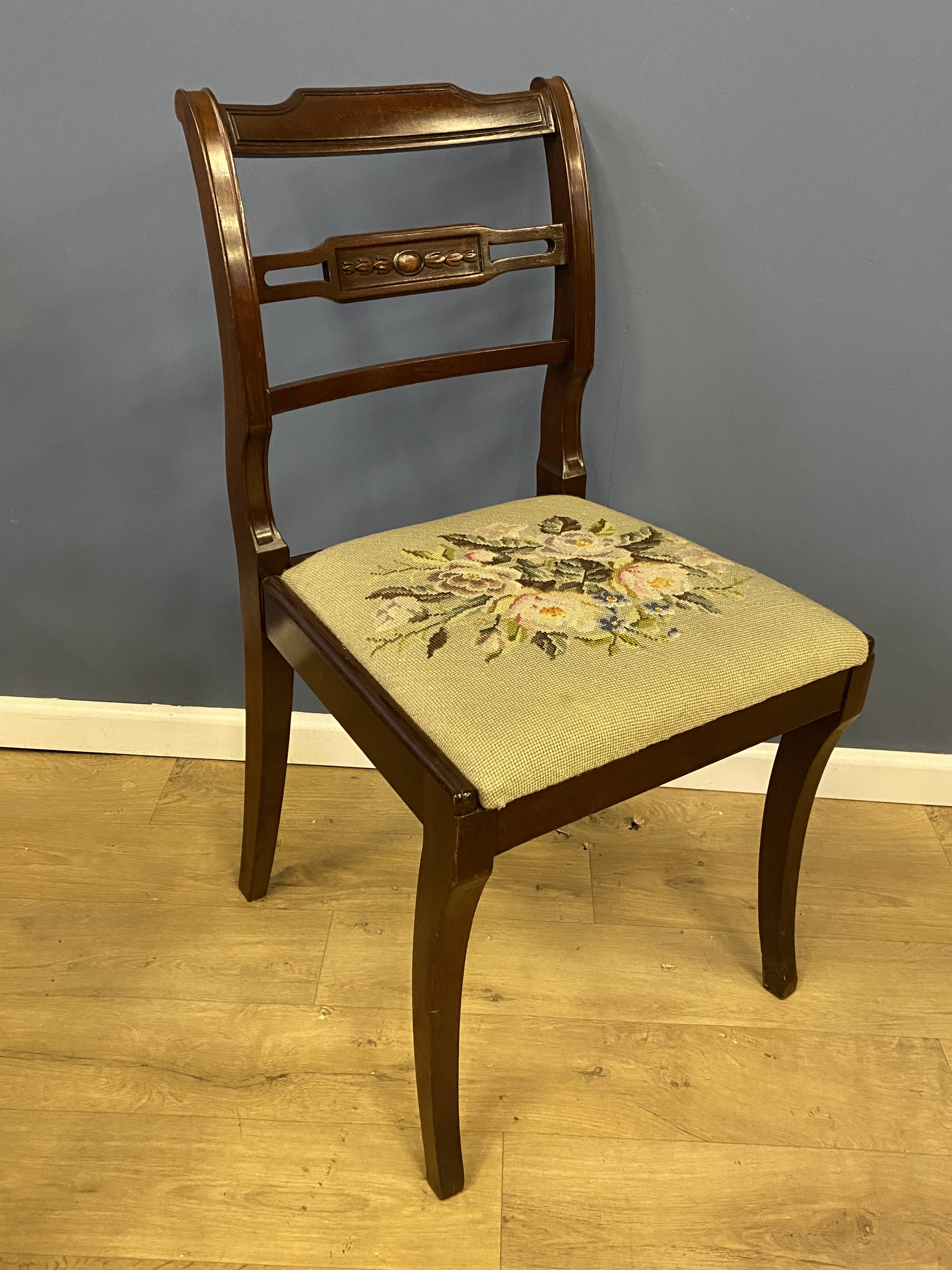 Eight regency style mahogany dining room chairs - Image 5 of 6