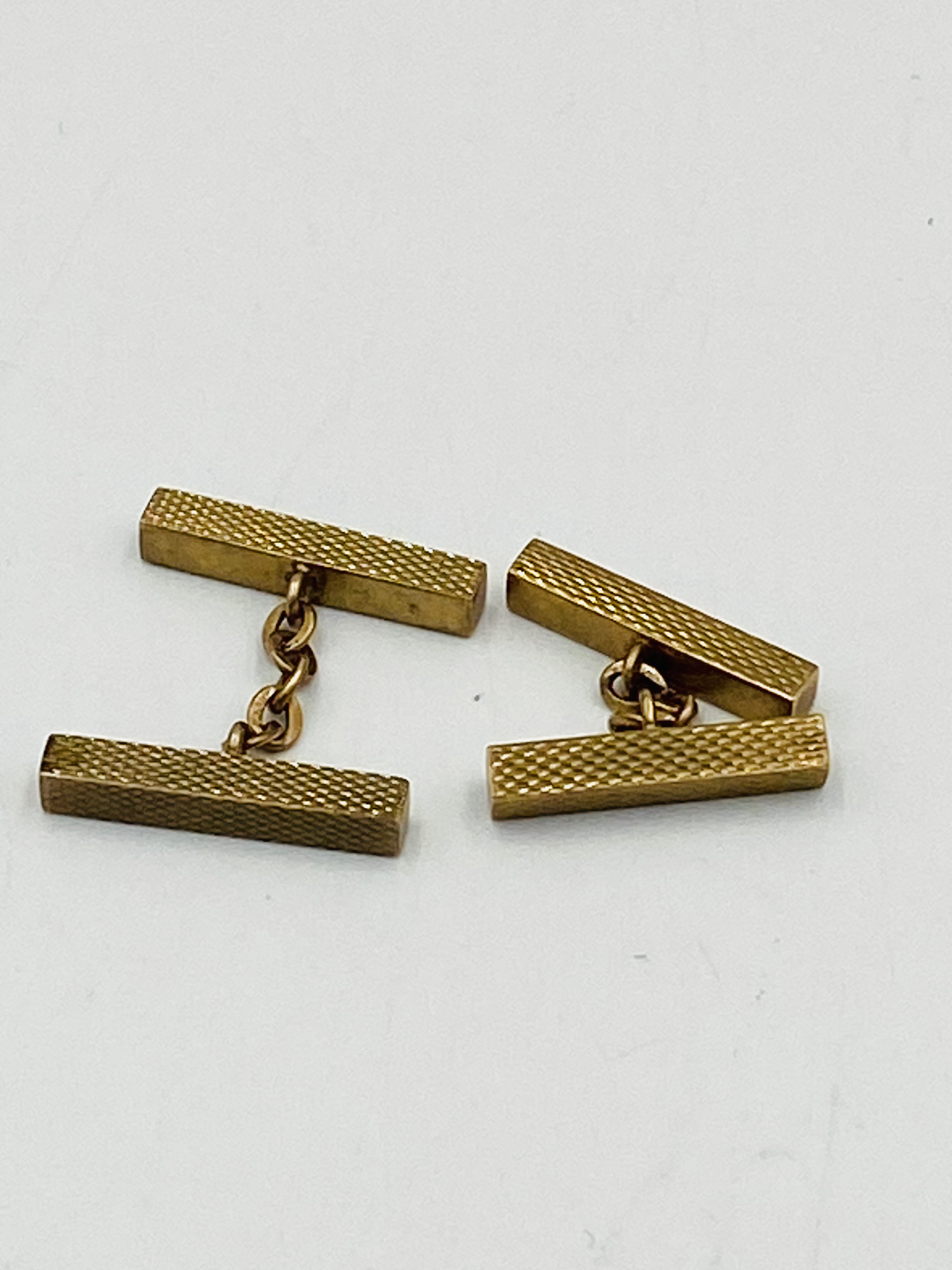 Pair of gold plated cufflinks