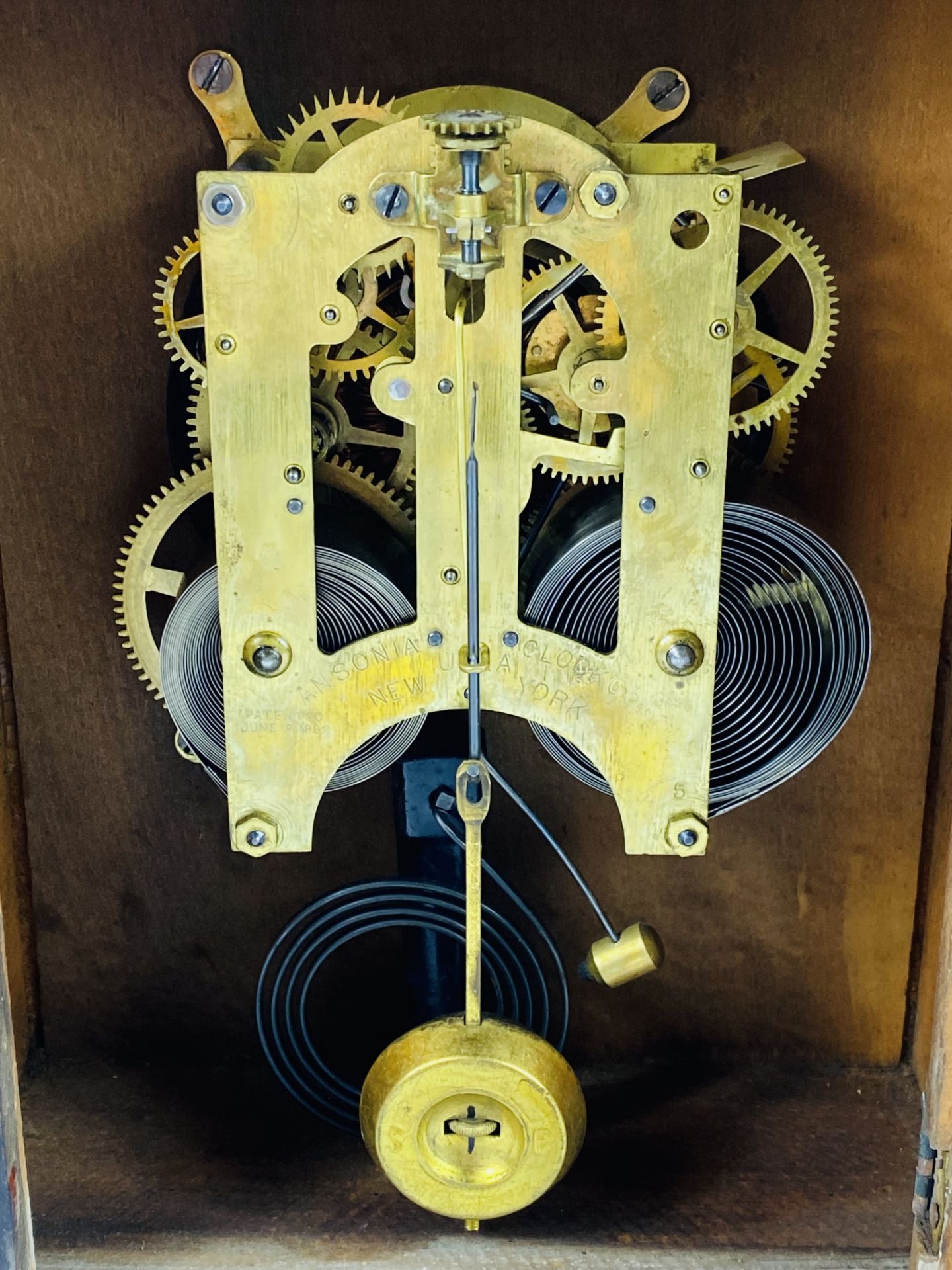 Mahogany mantel clock - Image 4 of 5