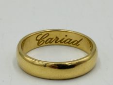 18ct Welsh gold wedding band