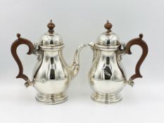 Silver Hamilton & Inches coffee pot and hot water jug