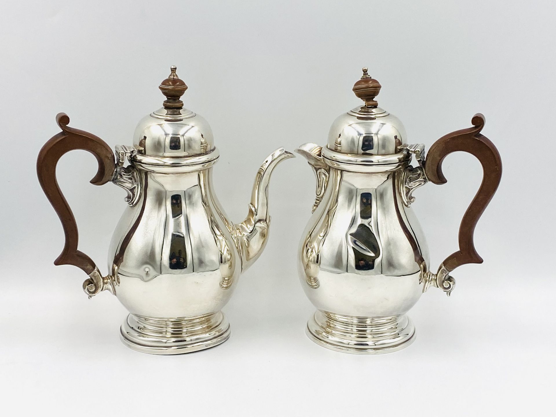 Silver Hamilton & Inches coffee pot and hot water jug