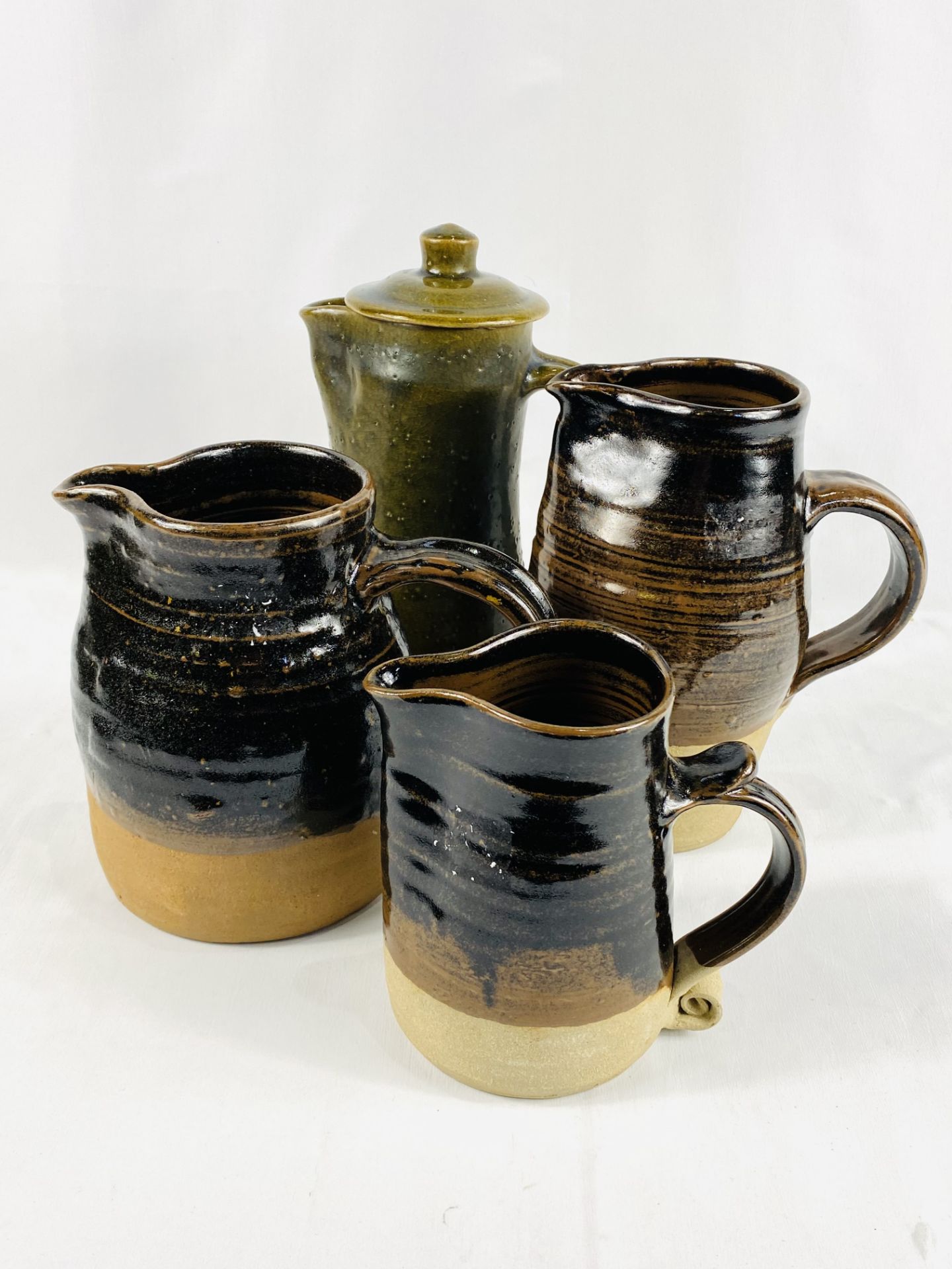 Four Jeremy Leach for Lowerdown pottery jugs