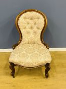 Victorian walnut spoon back ladies chair