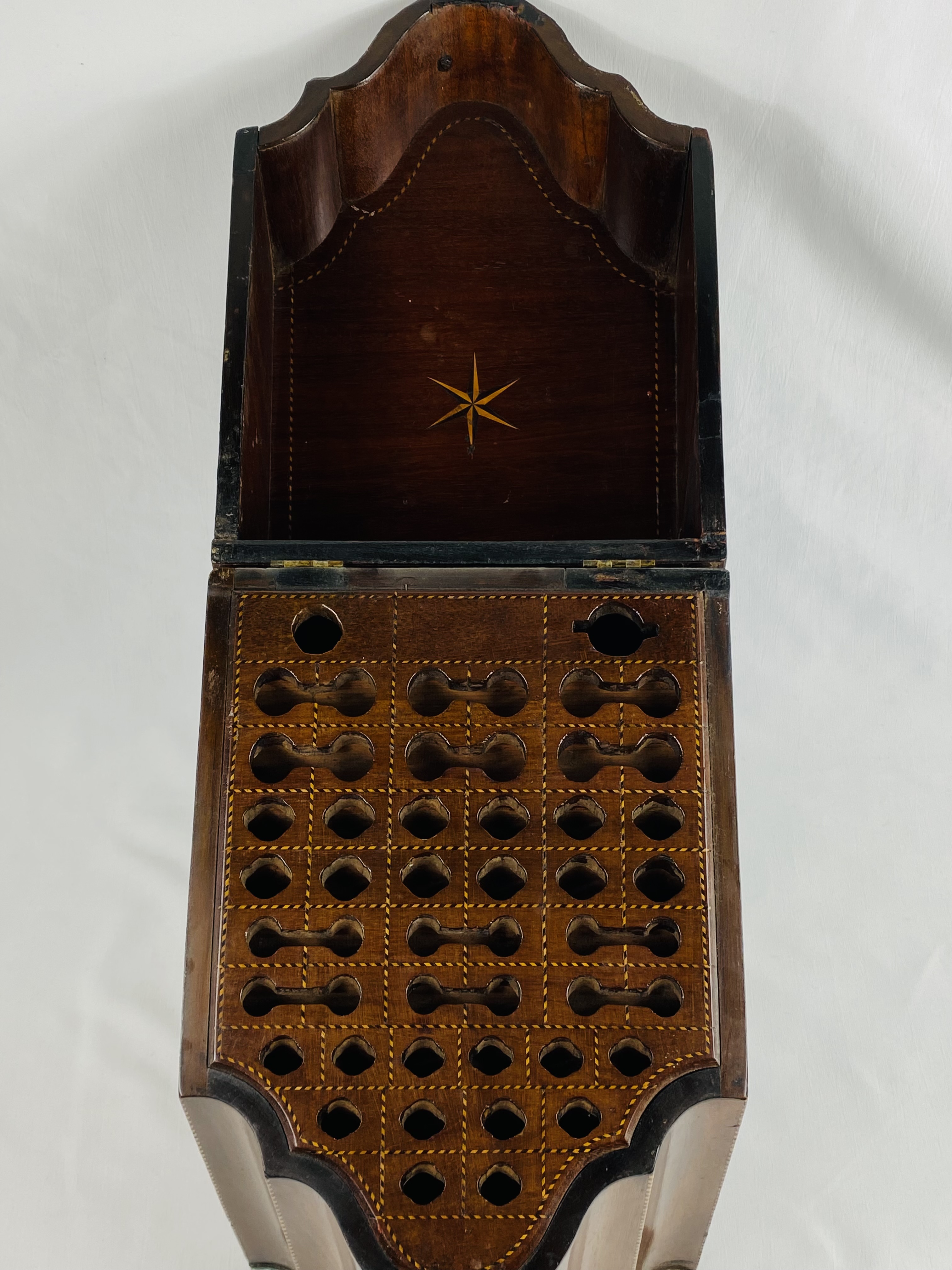 19th century mahogany knife box with original interior - Image 4 of 4