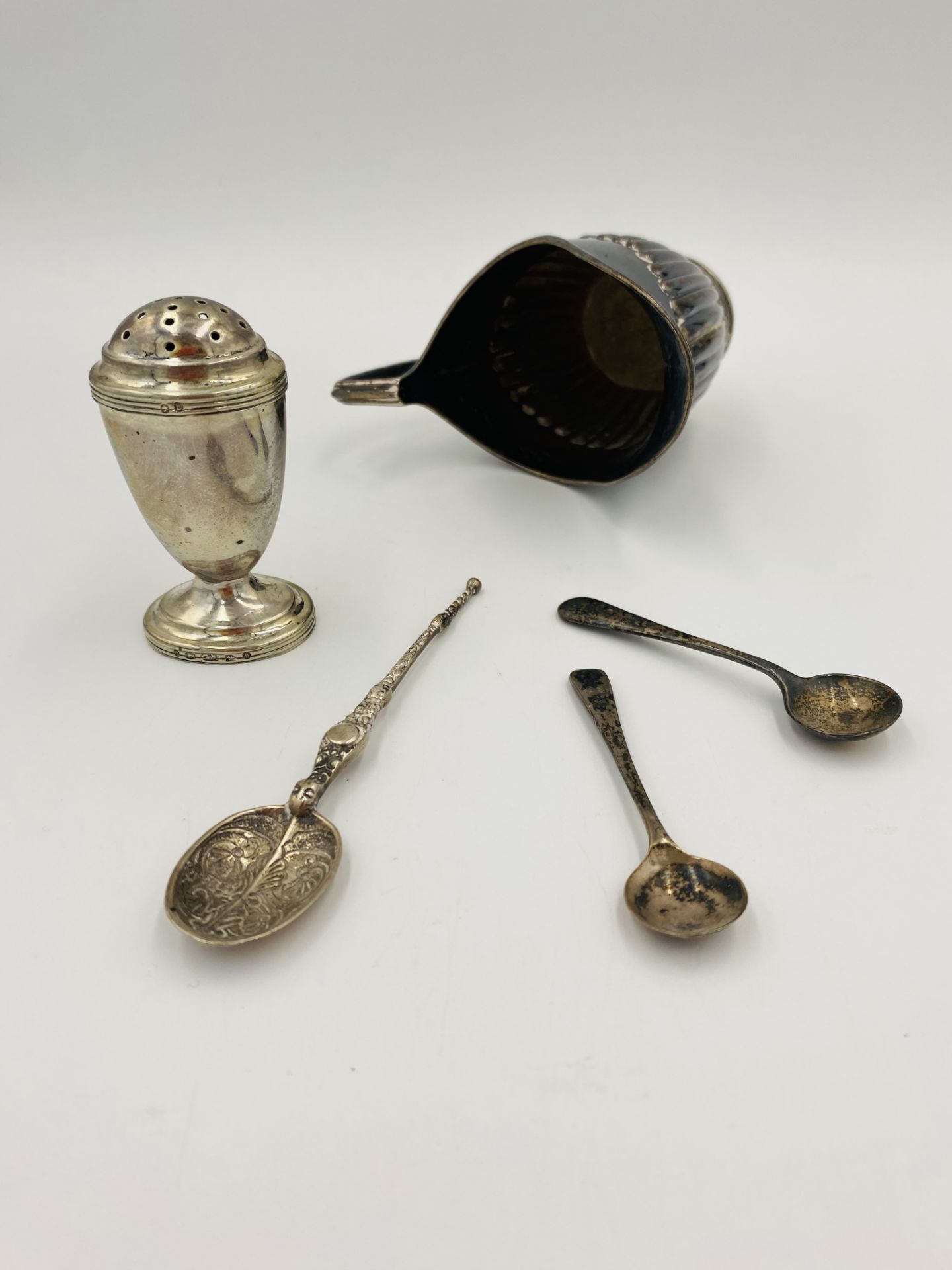 Silver milk jug and other items - Image 4 of 4