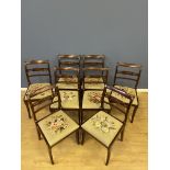 Eight regency style mahogany dining room chairs