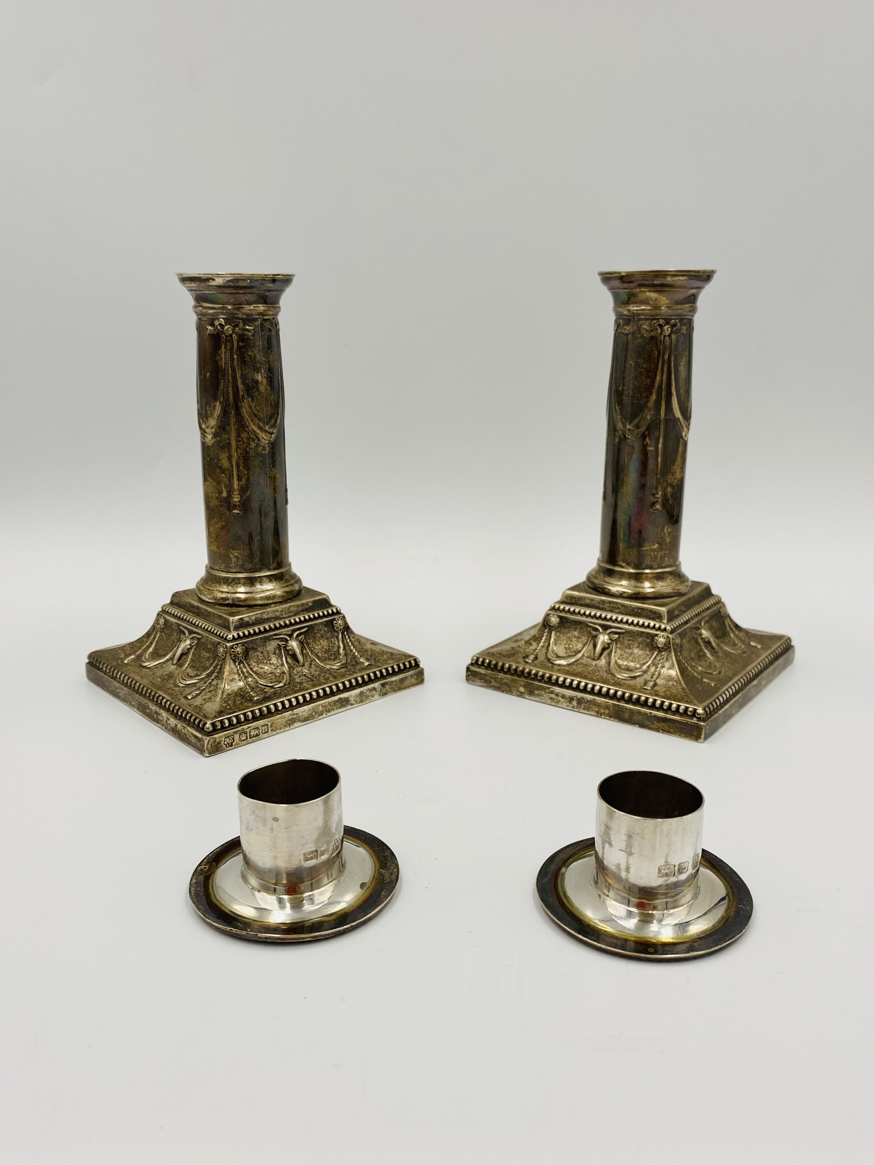 Pair of filled silver candlesticks - Image 4 of 5
