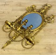 19th century gilt gesso girandole mirror