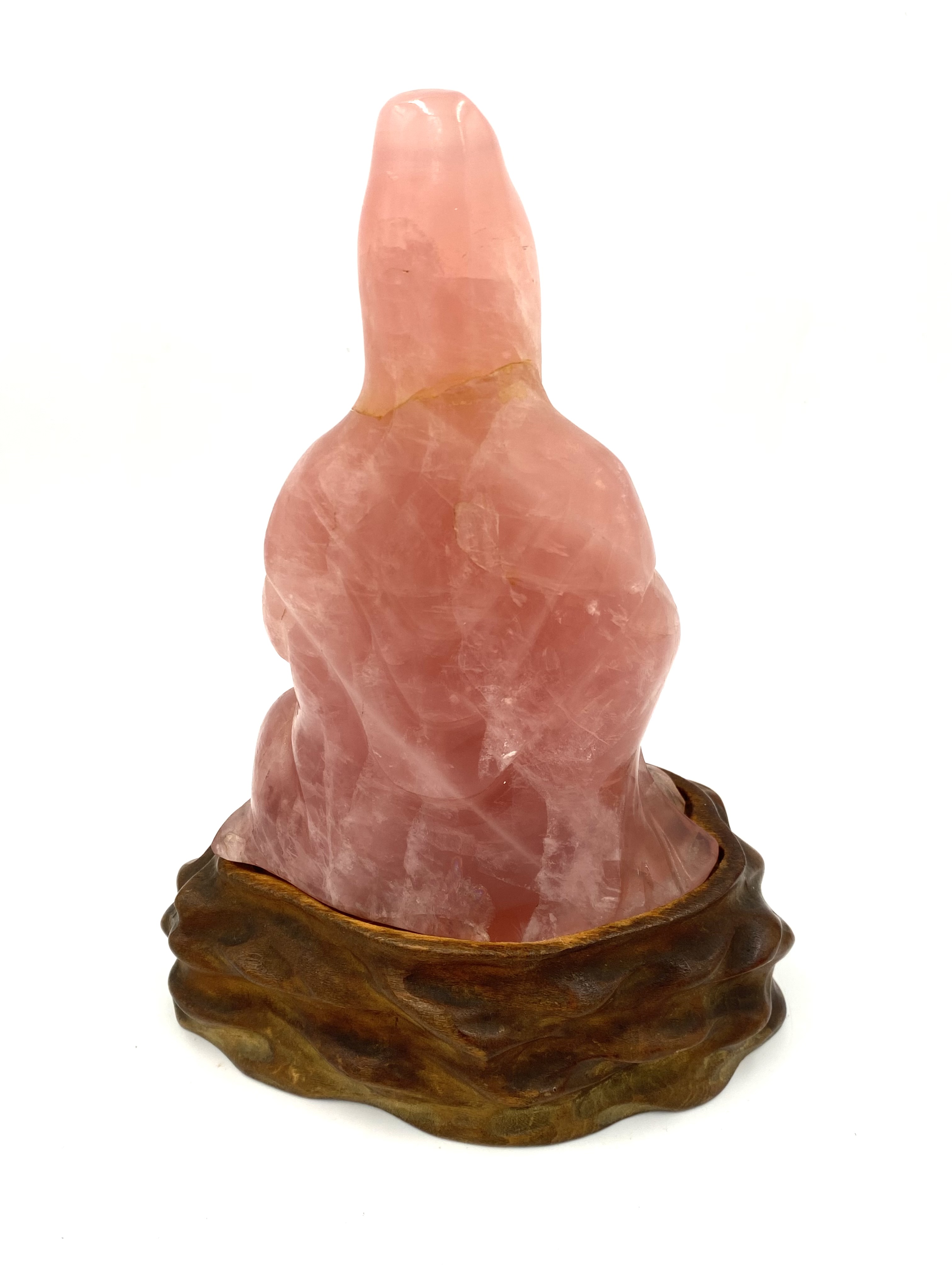Early 20th century Chinese rose quartz figure of Guanyin - Image 4 of 9