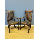 Pair of oak carver chairs