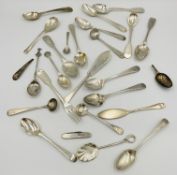 Quantity of silver tea spoons and a silver pocket knife