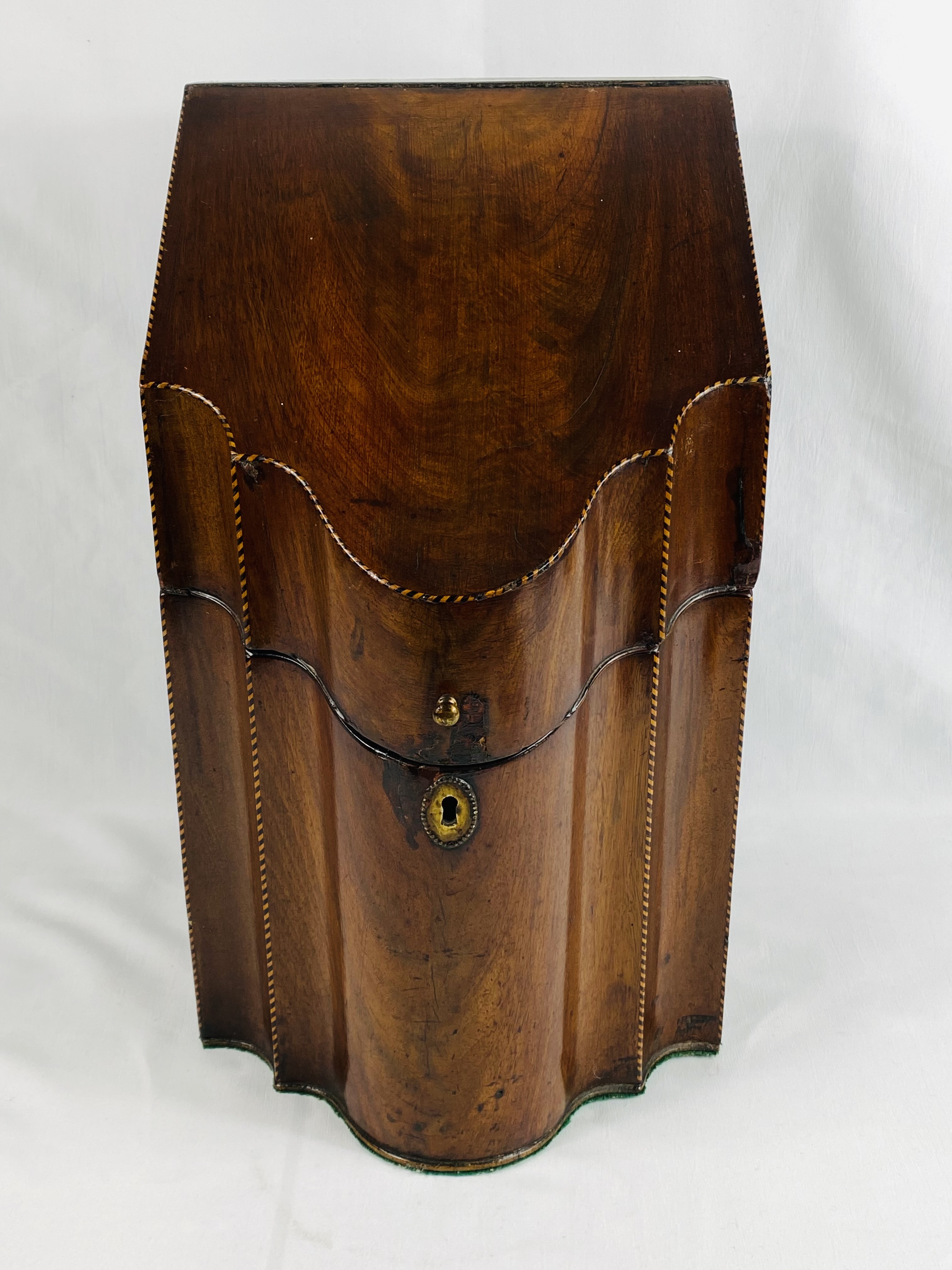 19th century mahogany knife box with original interior
