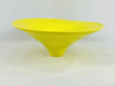 Yellow footed ceramic studio pottery bowl