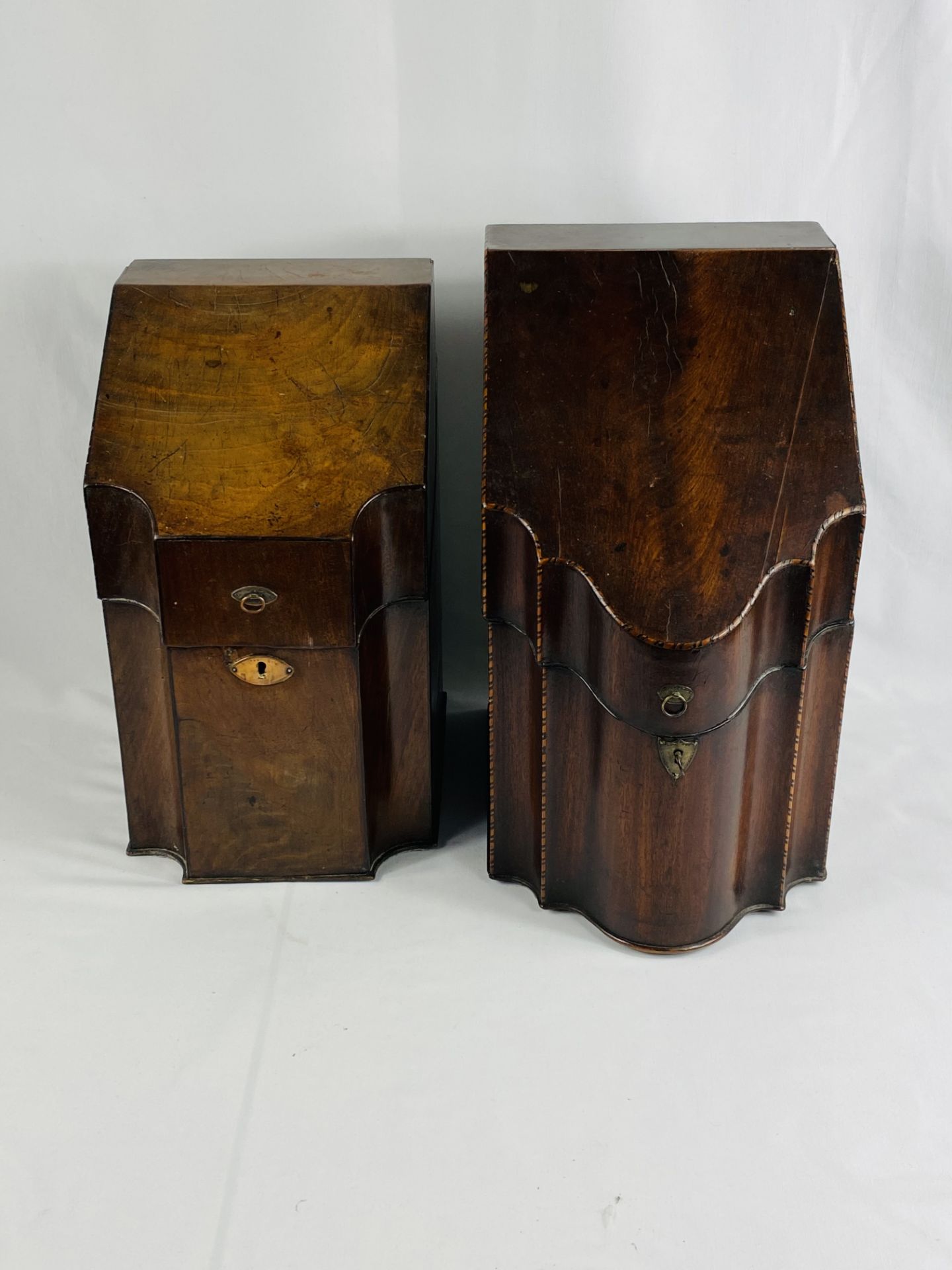 Two 19th century knife boxes - Image 2 of 6