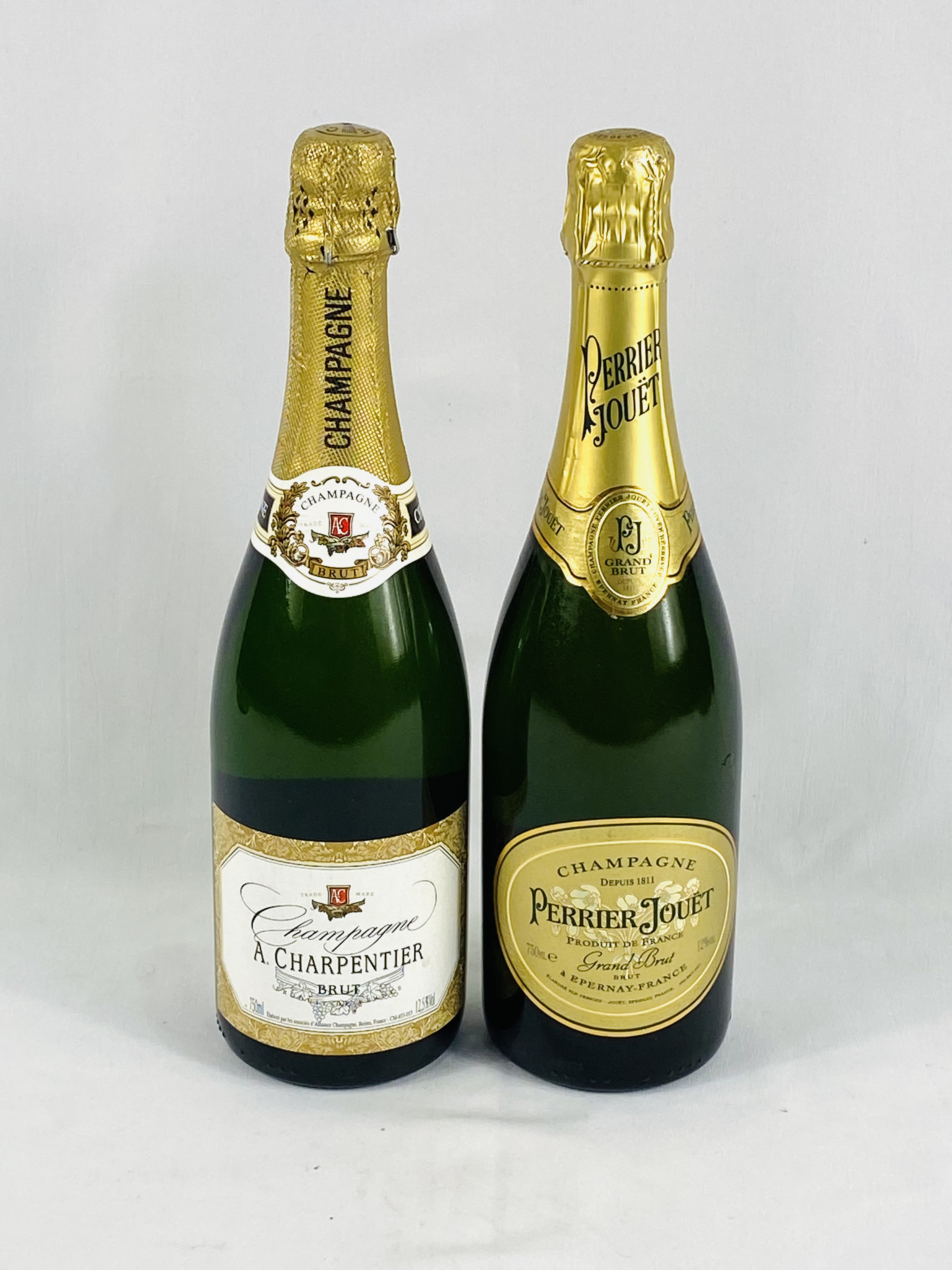 Bottle of Perrier Jouet Champagne; together with a bottle of Charpentier Tradition Brut.