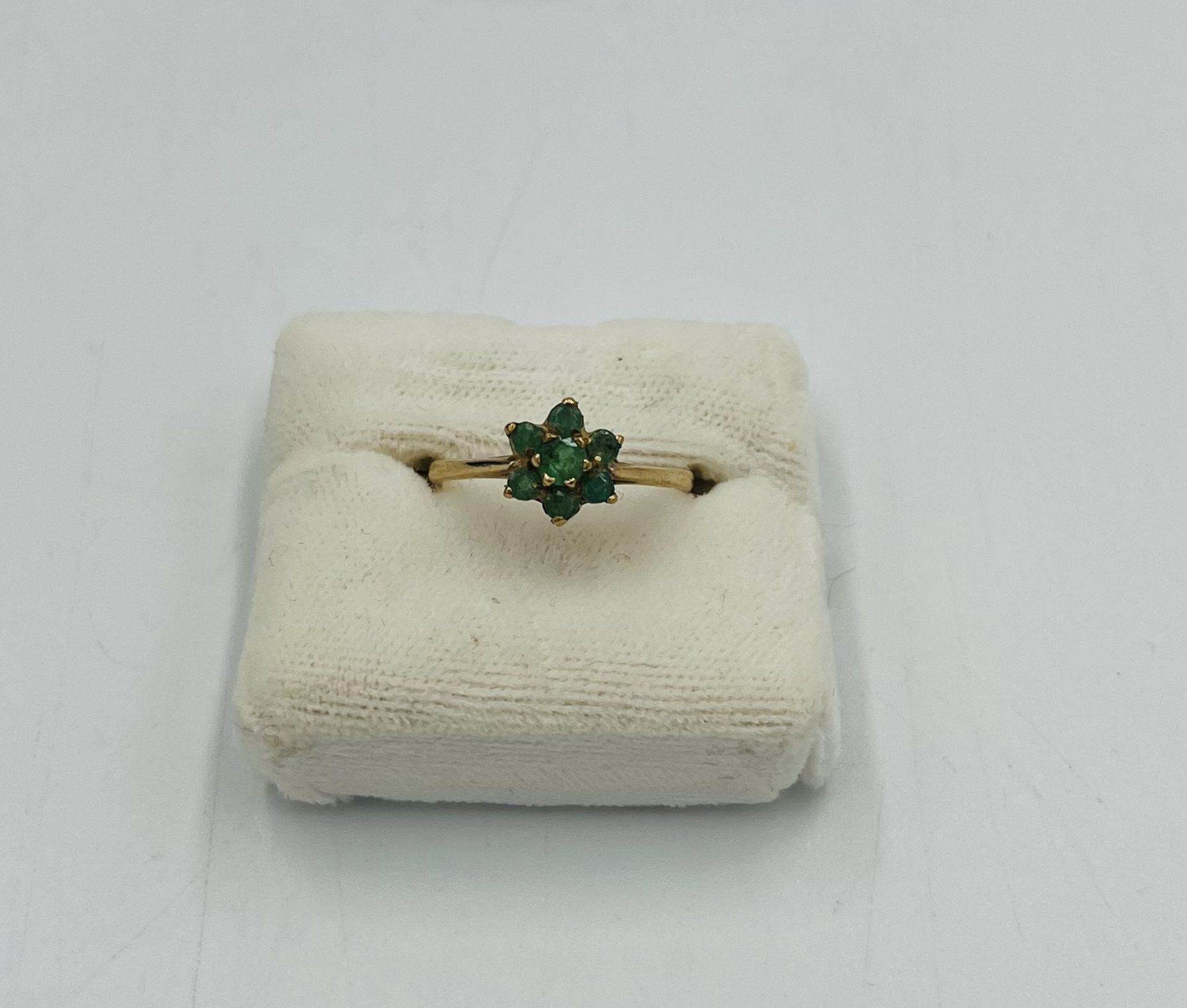9ct gold ring set with jade - Bild 2 aus 6