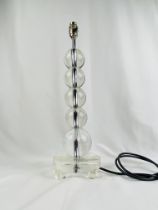 Contemporary glass and chrome table lamp