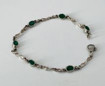 9ct white gold and emerald bracelet