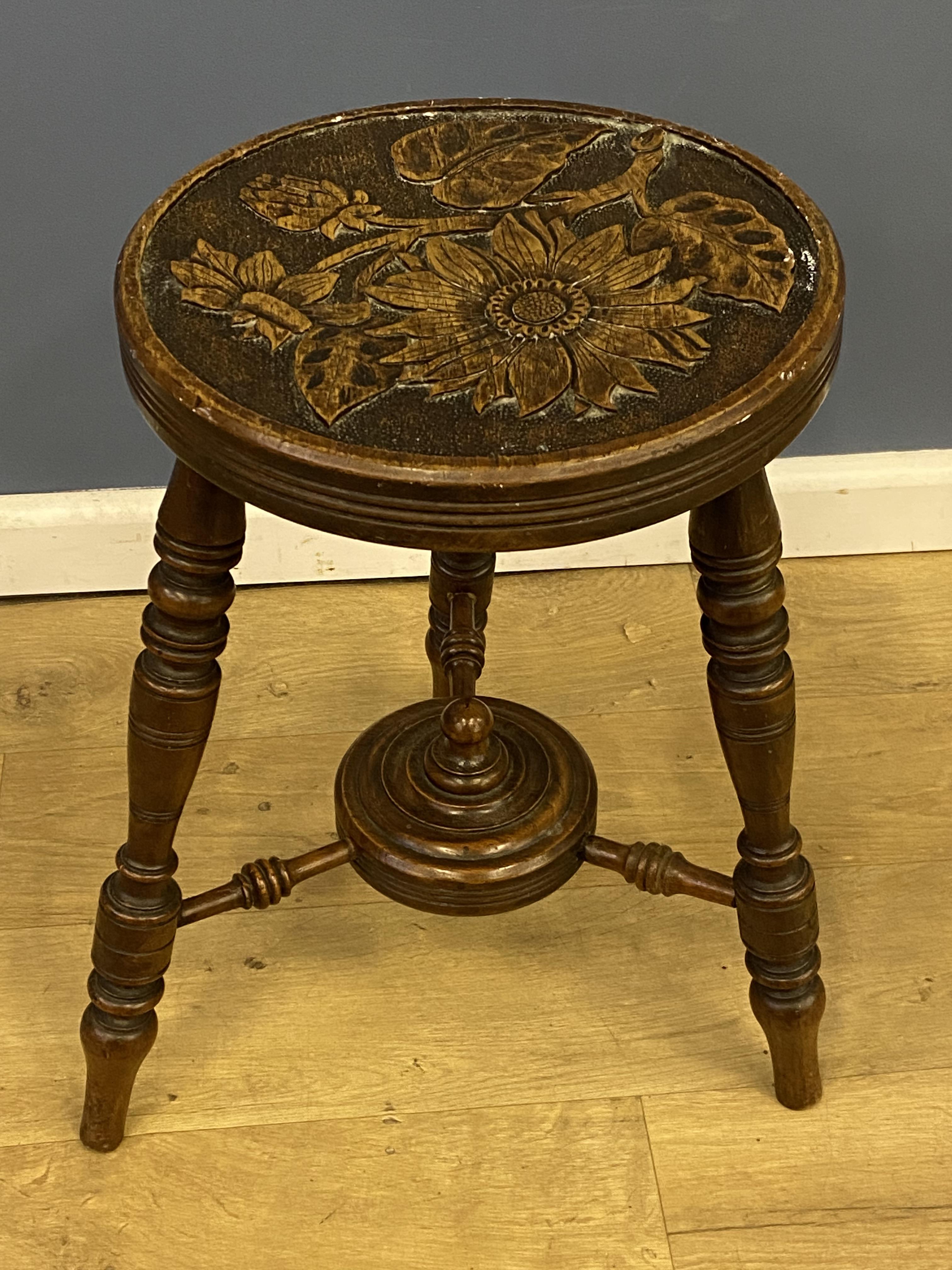 Carved Edwardian stool - Image 2 of 6