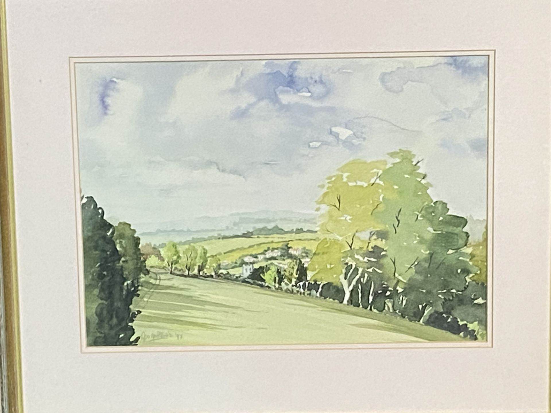 Framed and glazed watercolour - Image 2 of 3