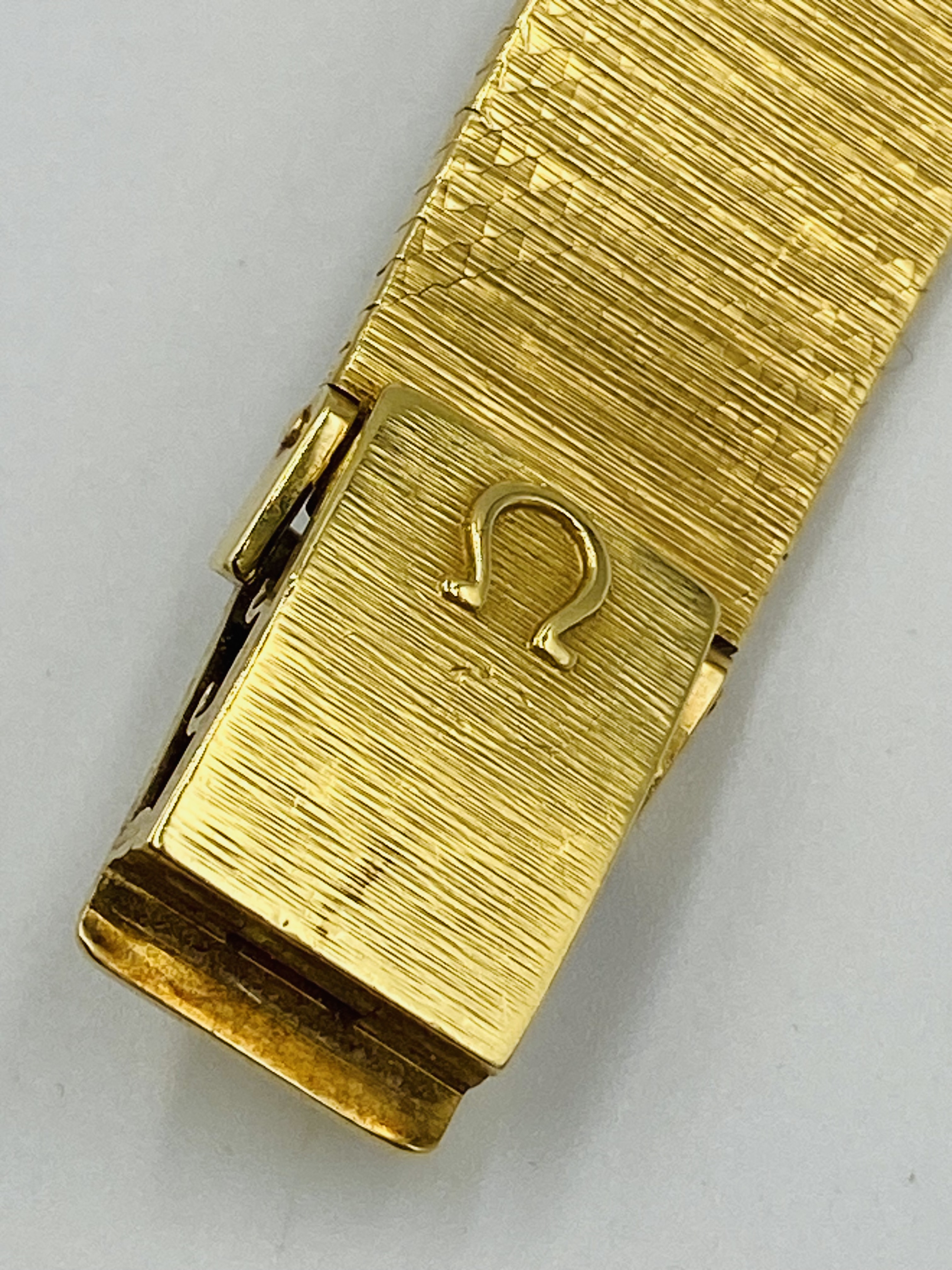 18ct gold Omega gentleman's wristwatch on an 18ct gold mesh strap - Image 8 of 8