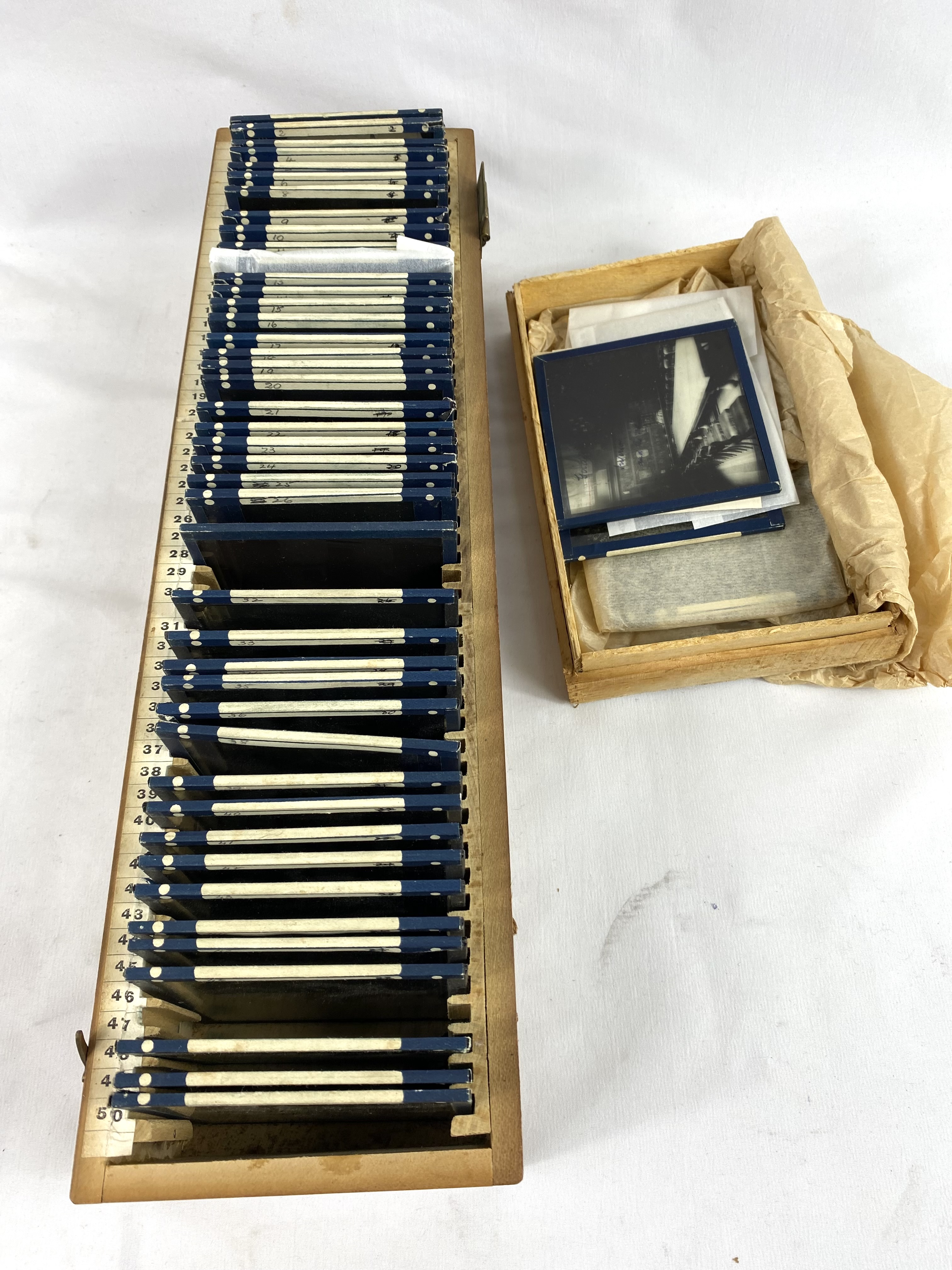 Collection of glass photograph slides