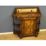 Victorian carved walnut side cabinet