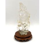 Early 20th century Chinese carved rock crystal figure of Guanyin