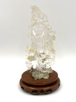 Early 20th century Chinese carved rock crystal figure of Guanyin