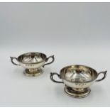 Pair of twin handled low cups