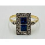 18ct gold, sapphire of diamond ring