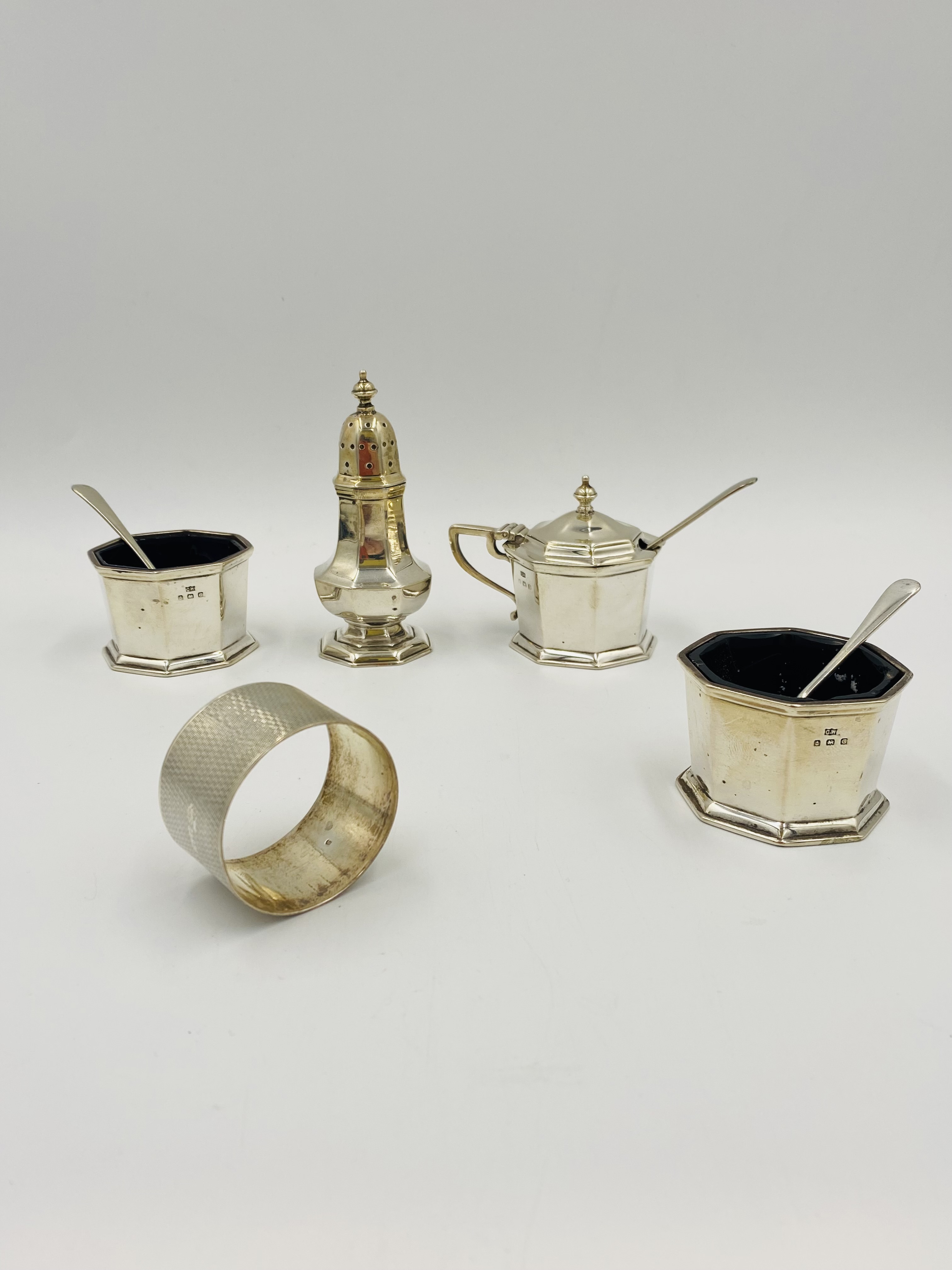 Silver cruet set and other items - Image 6 of 6