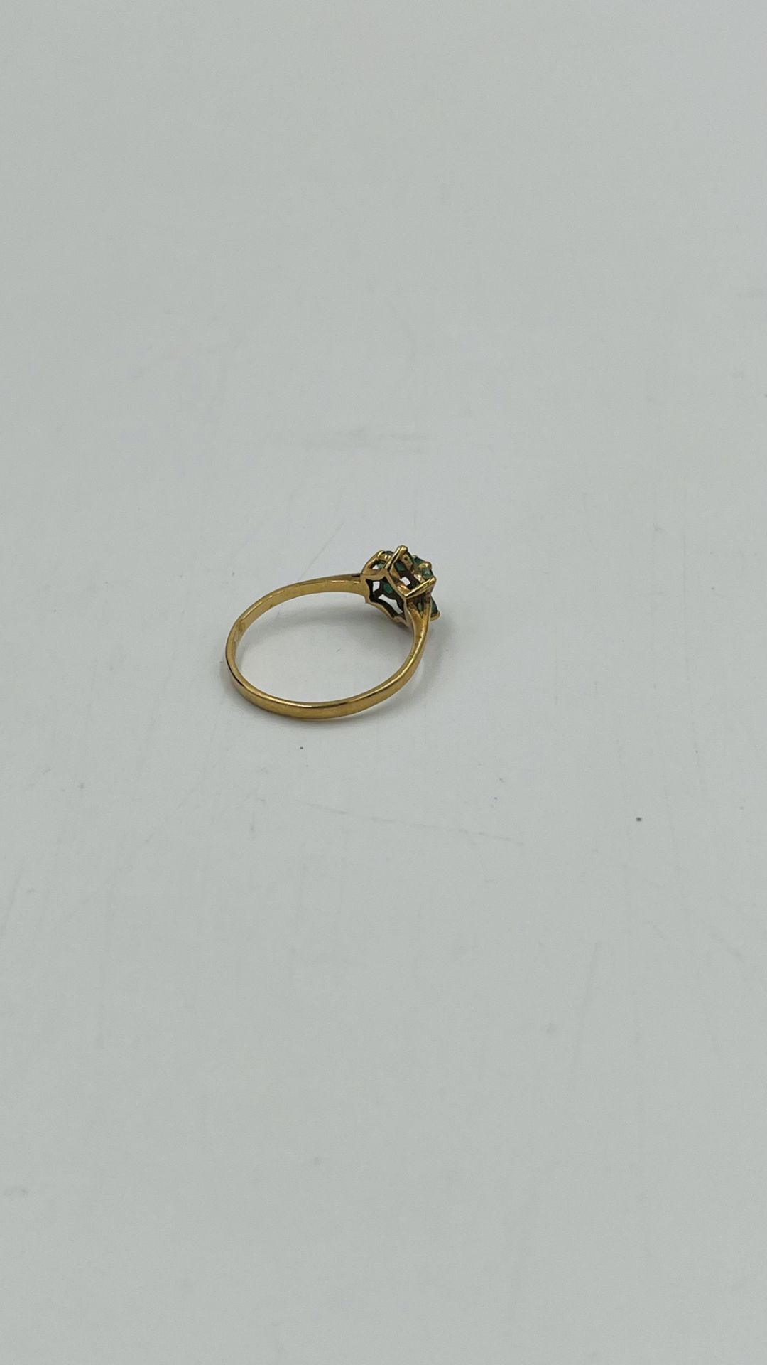 9ct gold ring set with jade - Bild 4 aus 6