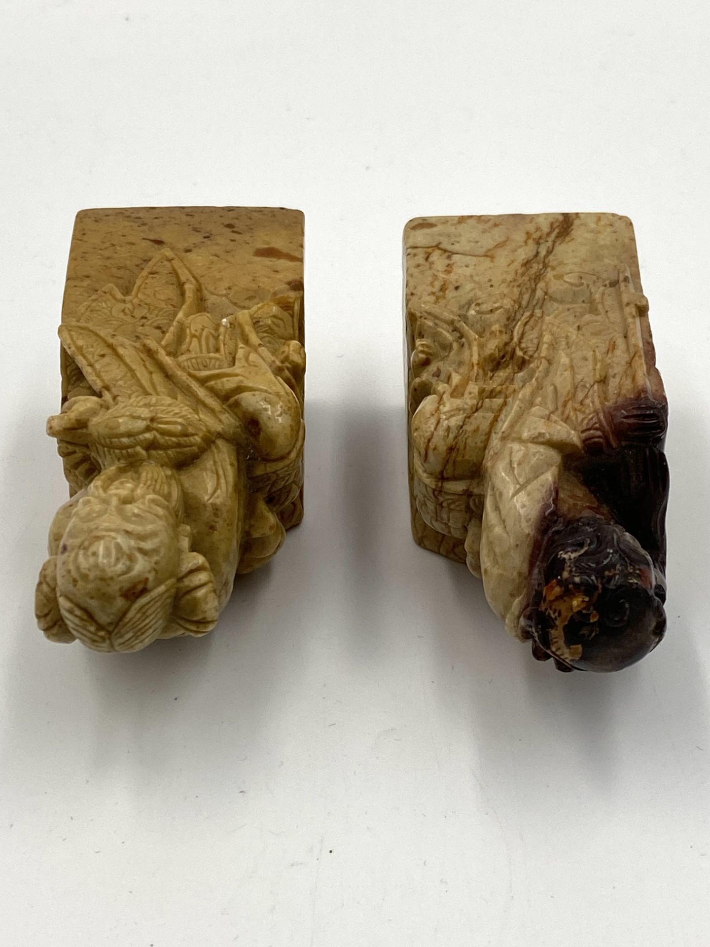 Pair of early 20th century Chinese carved soapstone seals - Bild 6 aus 9